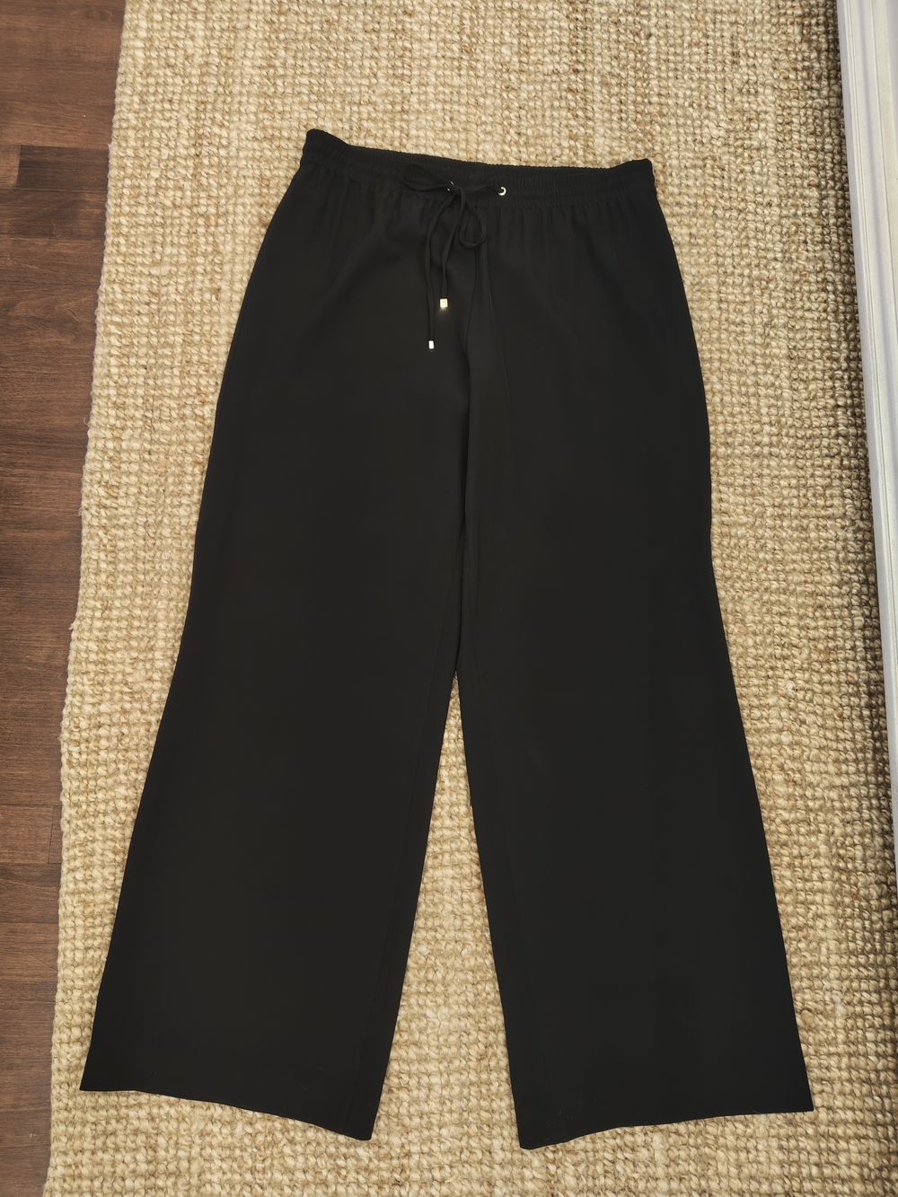 Calvin Klein Black Wide-Leg Pull-On Pants